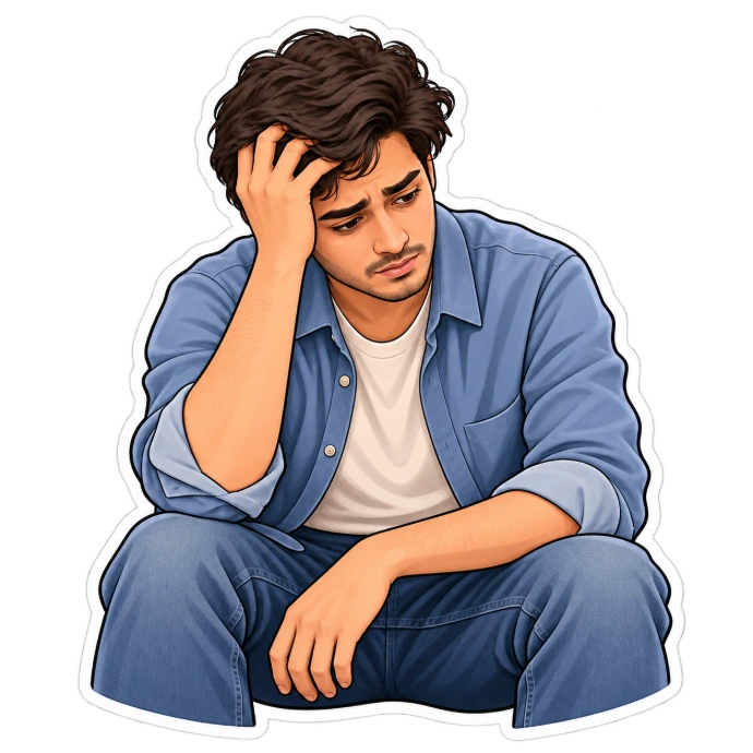 Young student feeling overwhelmed by challenges